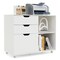 Modern Mobile File Storage Cabinet with Large Tabletop 3 Drawers and Smooth Rolling Wheels